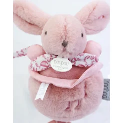 Boîte à musique lapin doudou rose