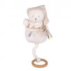 Boîte à musique ours 20 cm beige