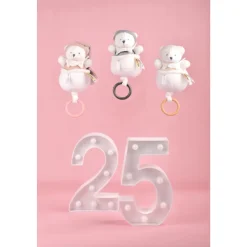 Boîte à musique ours 20 cm gris