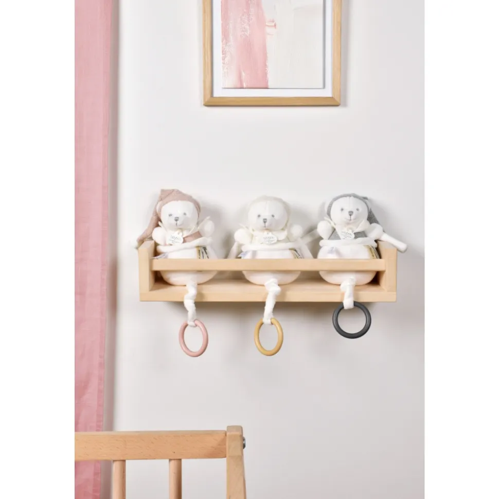 Boîte à musique ours 20 cm gris