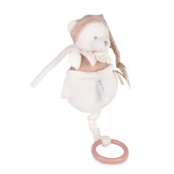 Boîte à musique ours 20 cm rose