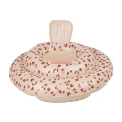 Bouée enfant 0-1 an - léopard old pink
