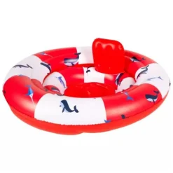 Bouée enfant 0-1 an - rayé rouge/blanc baleine