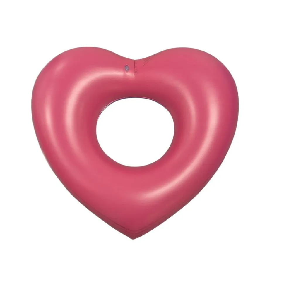 Bouée gonflable 90 cm cœur rouge