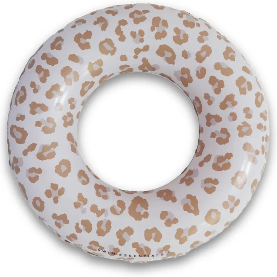 Bouée gonflable 90 cm léopard beige