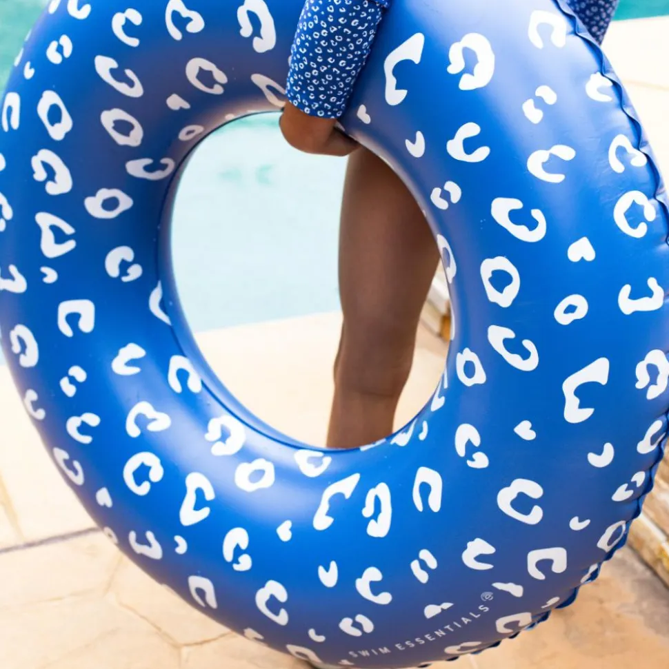 Bouée gonflable 90 cm léopard bleu