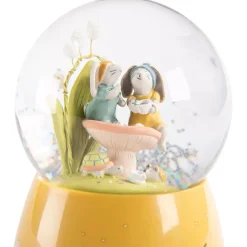 Boule à neige musicale trois petits lapins