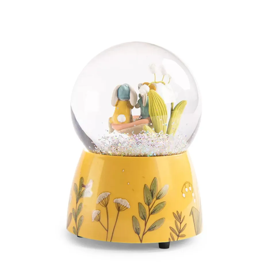 Boule à neige musicale trois petits lapins