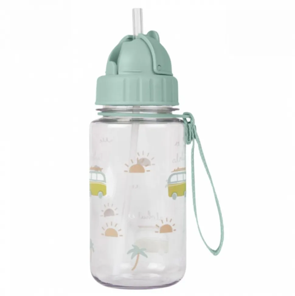 Bouteille avec paille sable aloha