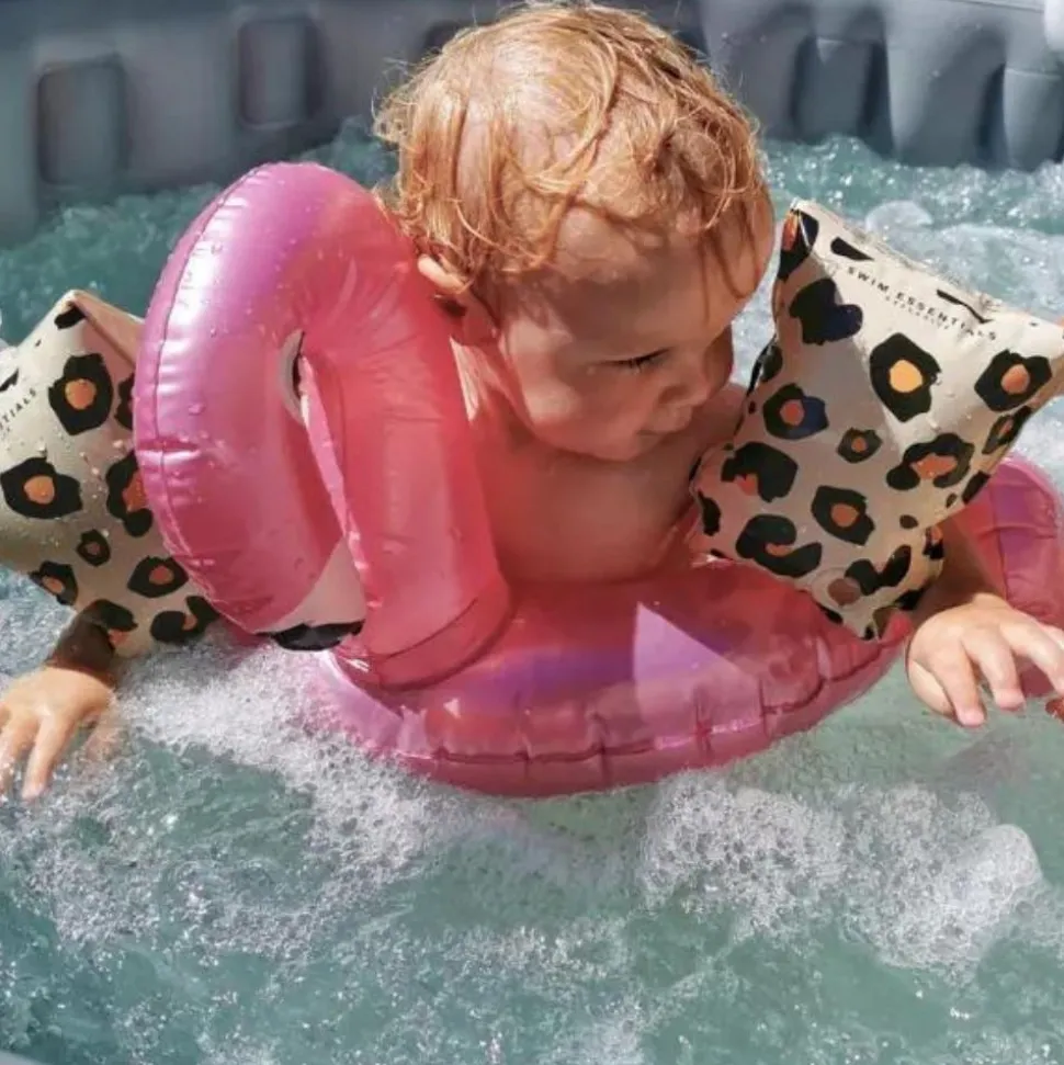 Brassards piscine enfant 0-2 ans - léopard beige
