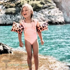 Brassards piscine enfant 2-6 ans - léopard rose gold