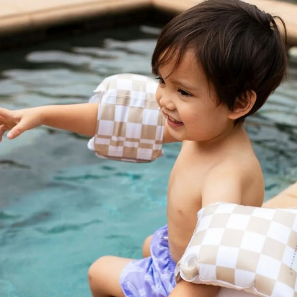 Brassards piscine enfant 2-6 ans - damier sable