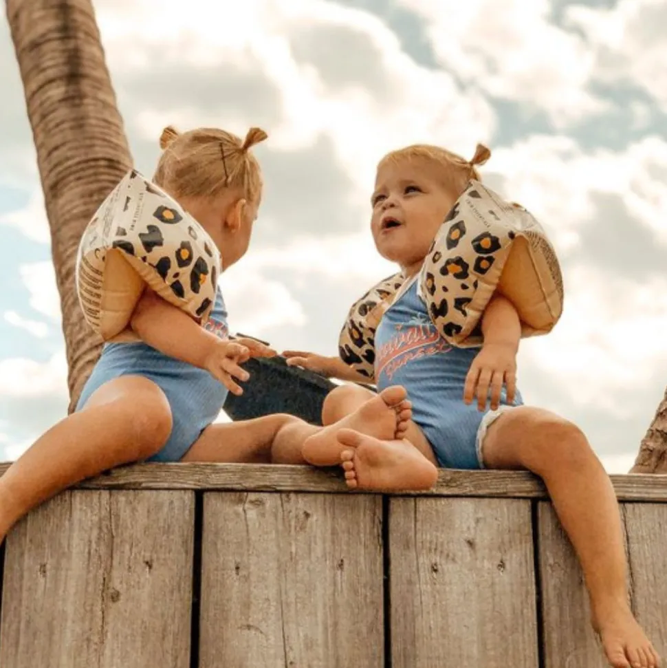 Brassards piscine enfant 2-6 ans - léopard beige