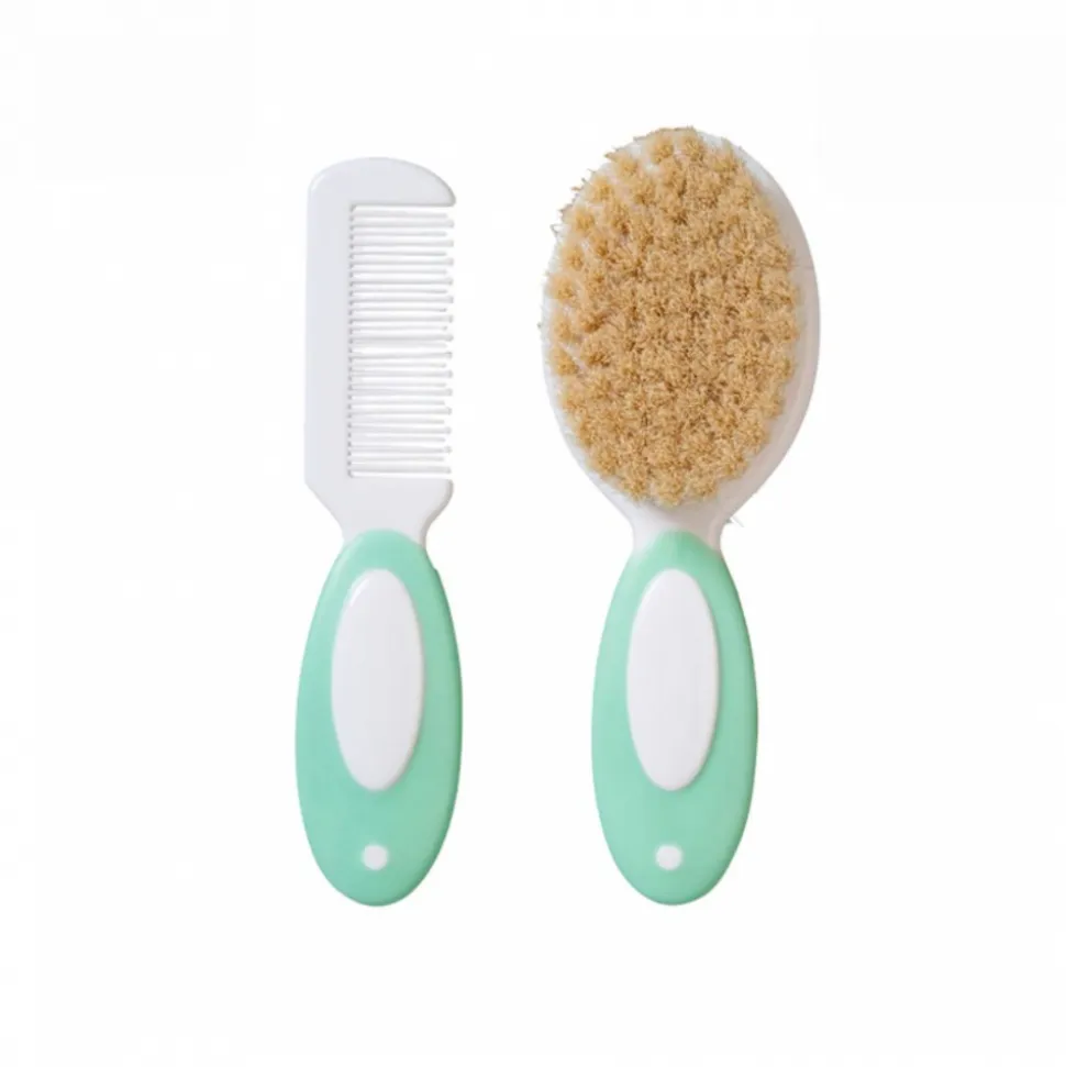 Brosse et peigne bébé menthe