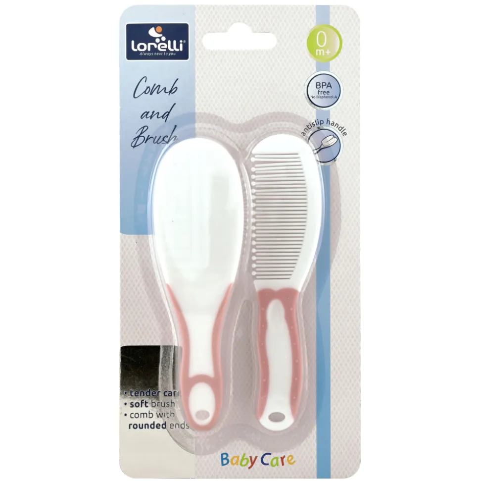 Brosse et peigne rose