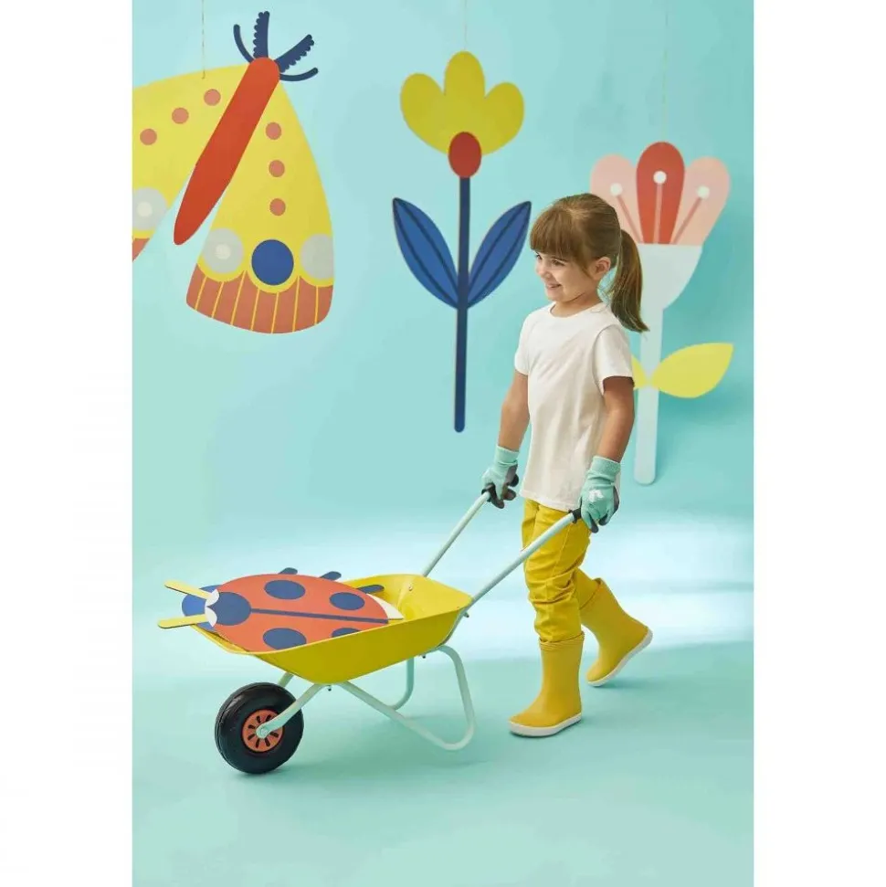 Brouette en métal pour enfant happy garden