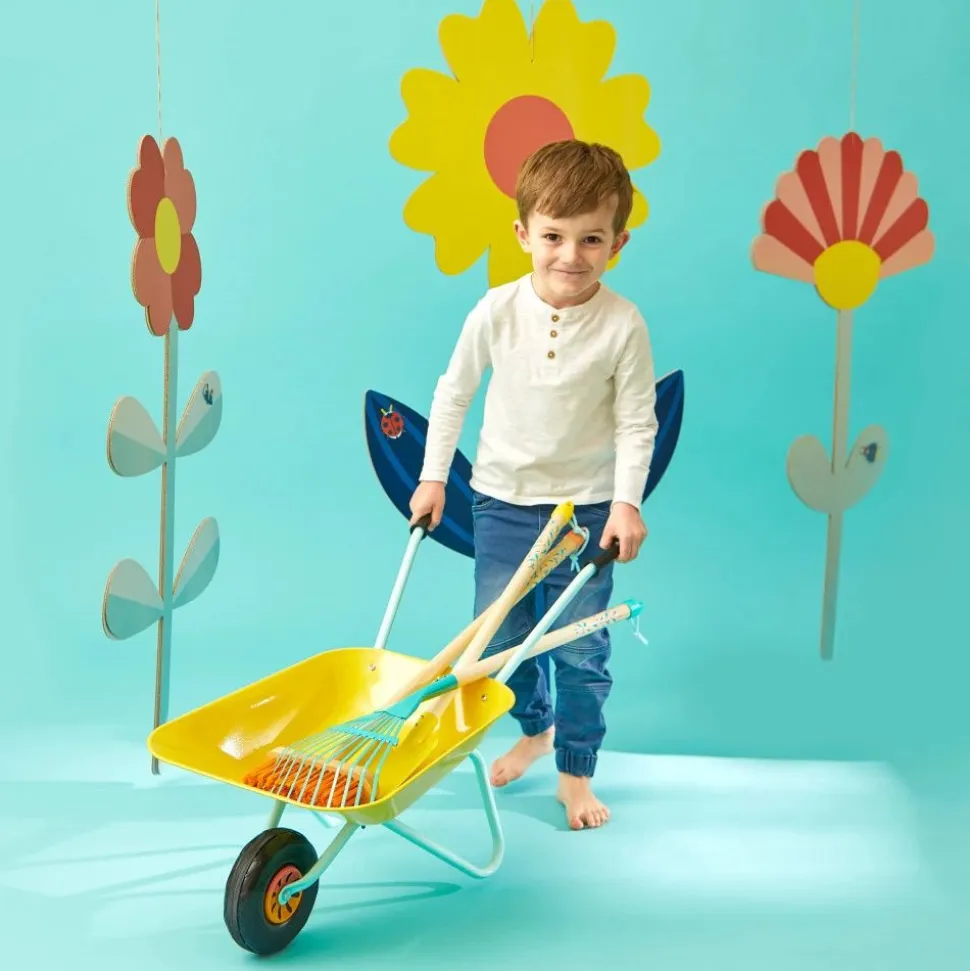 Brouette en métal pour enfant happy garden