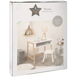 Bureau bois et blanc