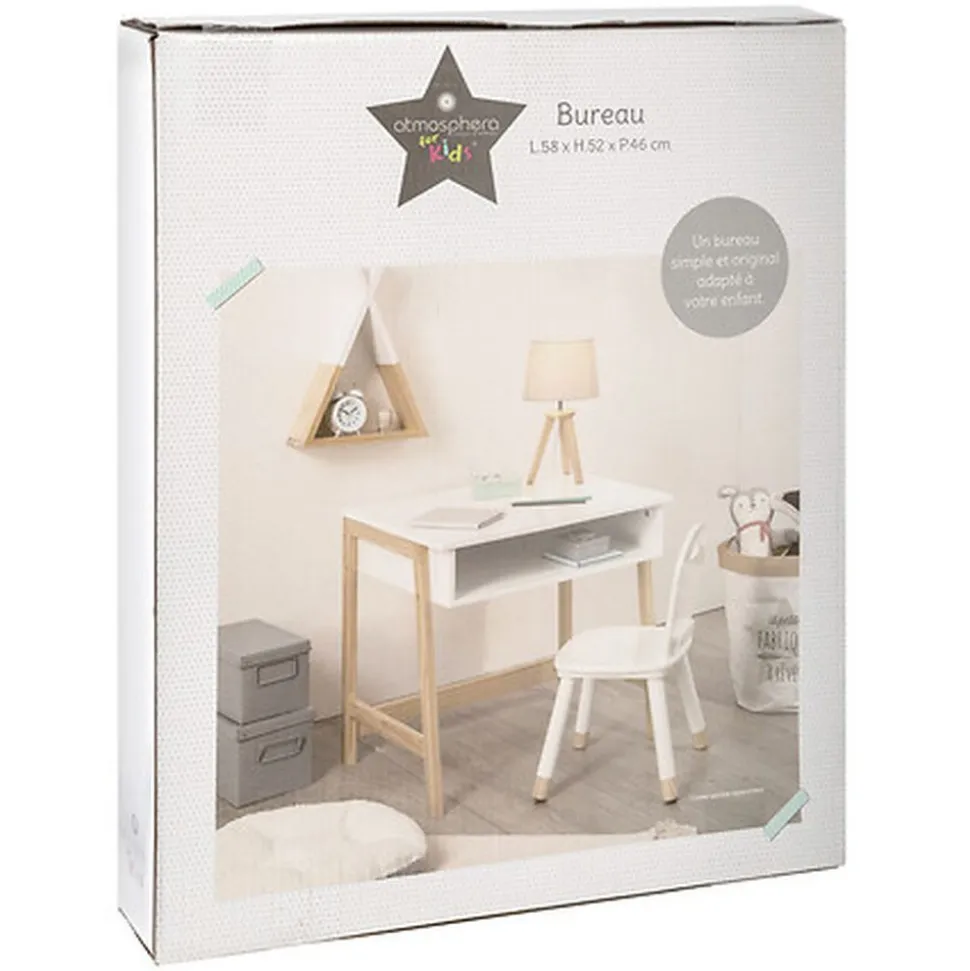 Bureau bois et blanc