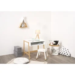 Bureau bois et blanc