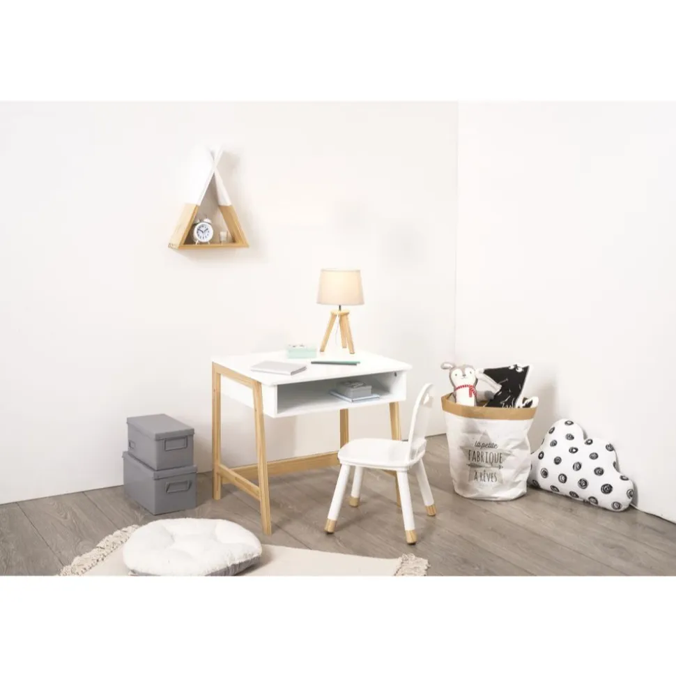 Bureau bois et blanc