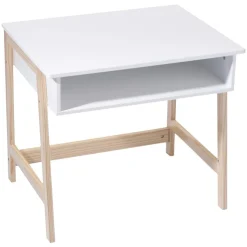 Bureau bois et blanc