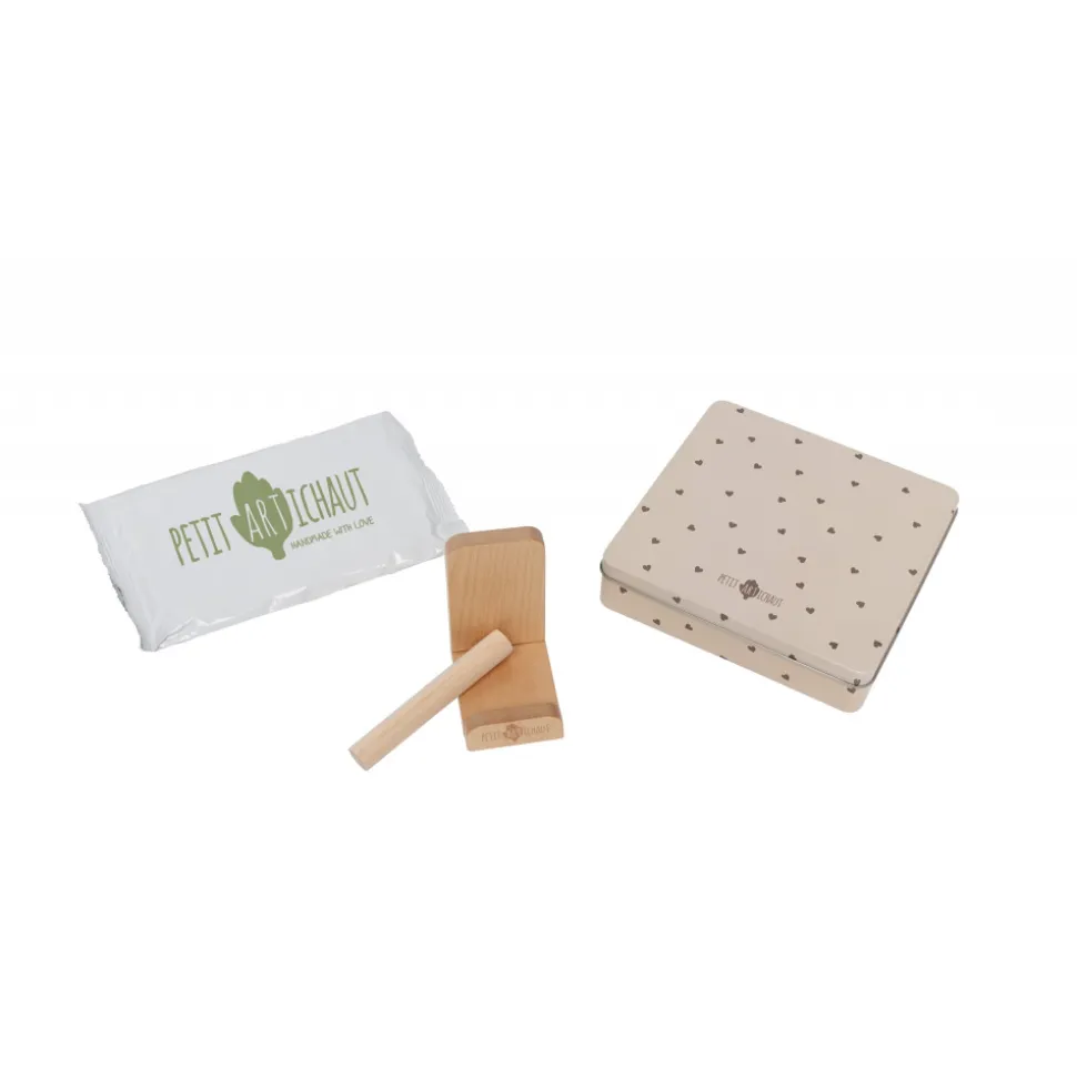 Cadre empreinte baby box carrée jolis coeurs