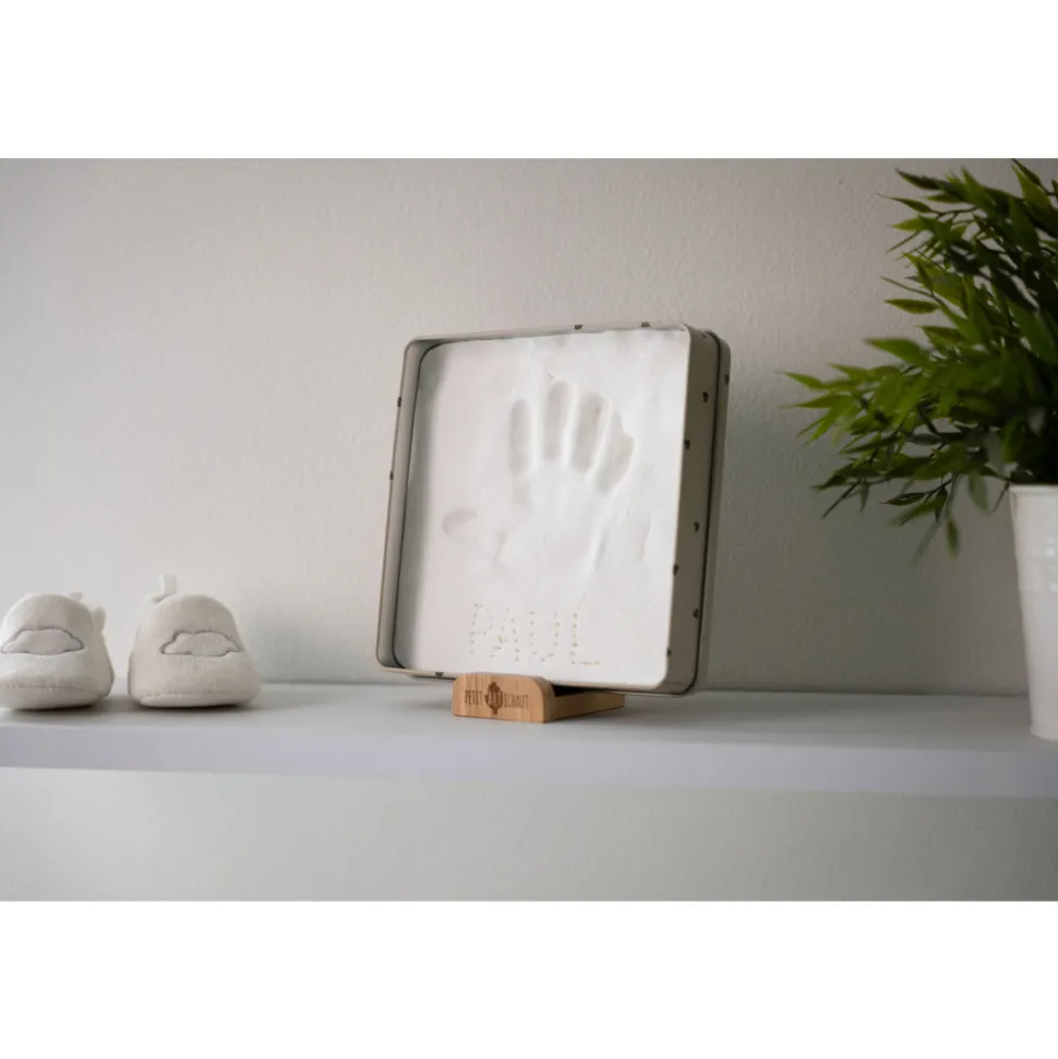 Cadre empreinte baby box carrée jolis coeurs