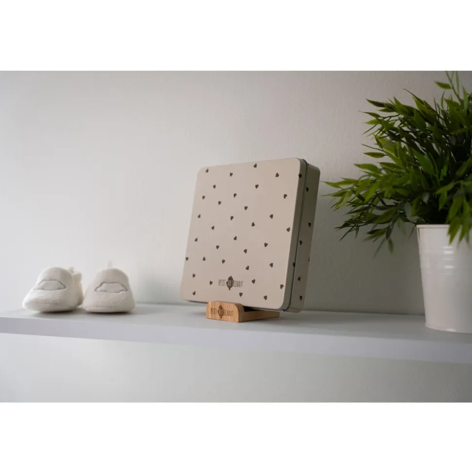 Cadre empreinte baby box carrée jolis coeurs