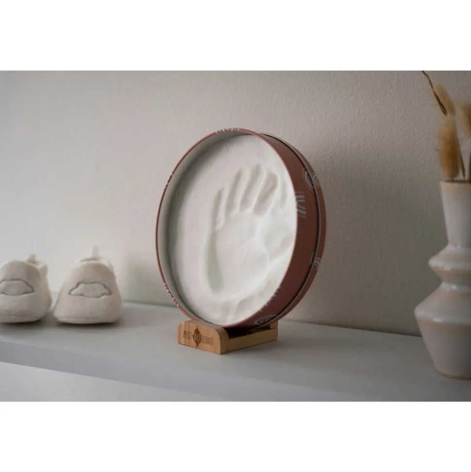 Cadre empreinte baby box ronde rainbow terracotta
