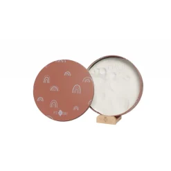 Cadre empreinte baby box ronde rainbow terracotta