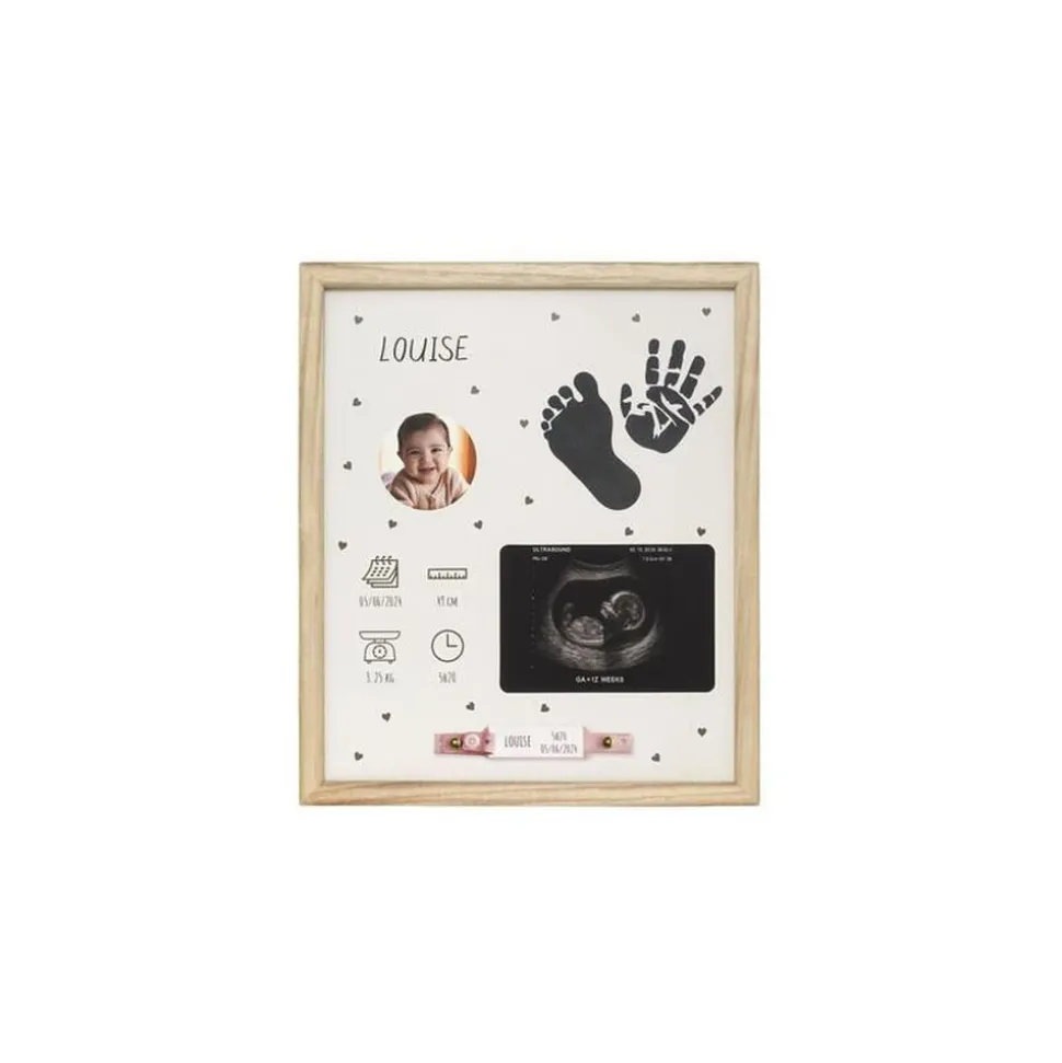 Cadre empreinte maternité bébé bois