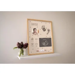 Cadre empreinte maternité bébé bois
