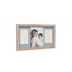 Cadre 2 empreintes avec photo blue abstrait