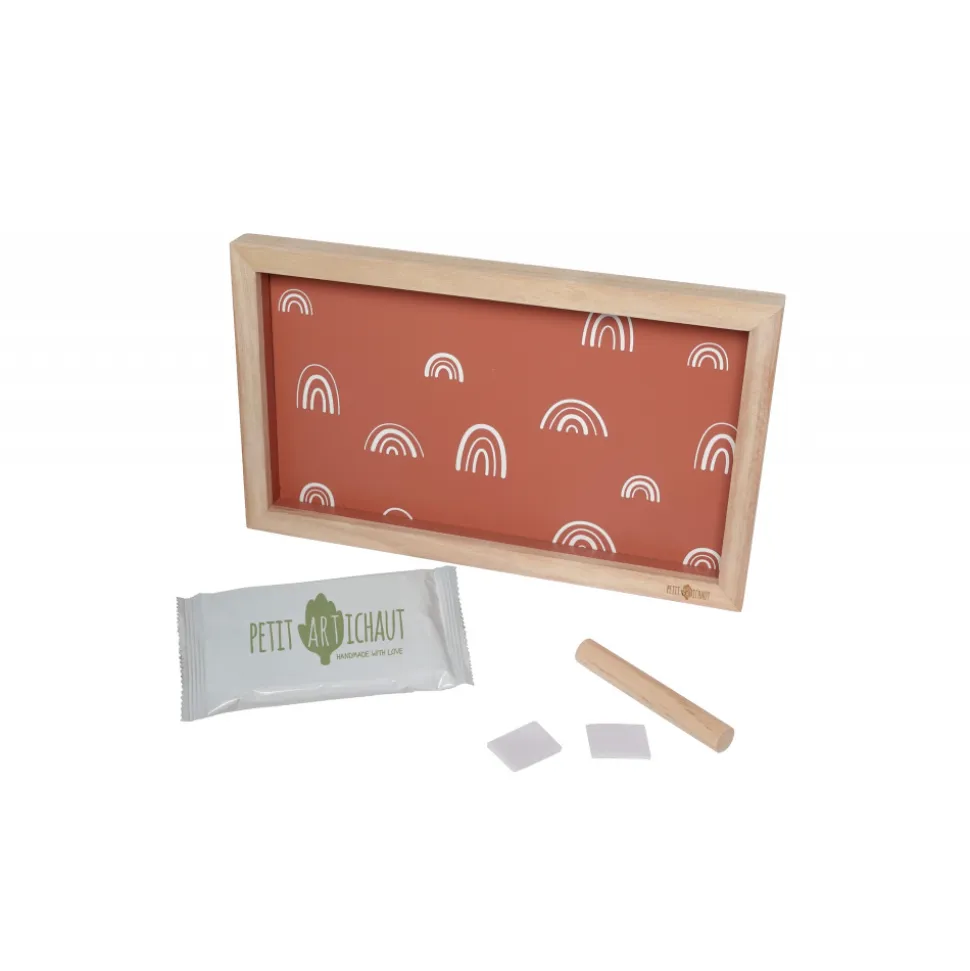 Cadre 2 empreintes avec photo rainbow terracotta