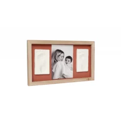 Cadre 2 empreintes avec photo rainbow terracotta