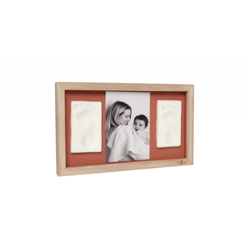Cadre 2 empreintes avec photo rainbow terracotta