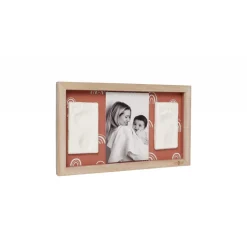 Cadre 2 empreintes avec photo rainbow terracotta