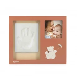 Cadre à souvenirs photo et empreinte enfant terracotta