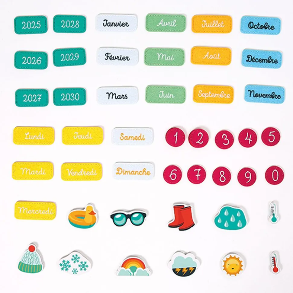 Calendrier semainier éducatif corail