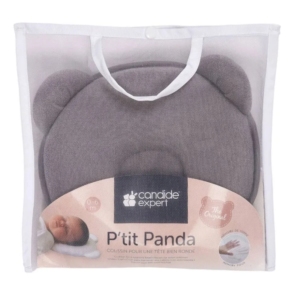 Cale tête bébé p'tit panda gris foncé