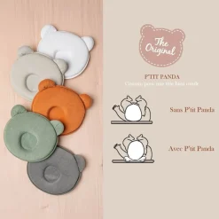 Cale tête bébé p'tit panda gris foncé