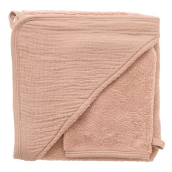 Cape de bain avec gant - bambou & gaze - mix&match