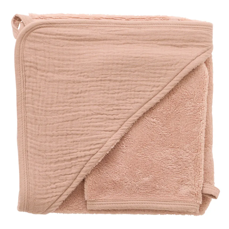 Cape de bain avec gant - bambou & gaze - mix&match