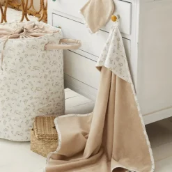 Cape de bain bébé avec gant de toilette daydream - biscuit