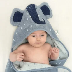 Cape de bain bébé mrs. elephant - 75 x 75 cm