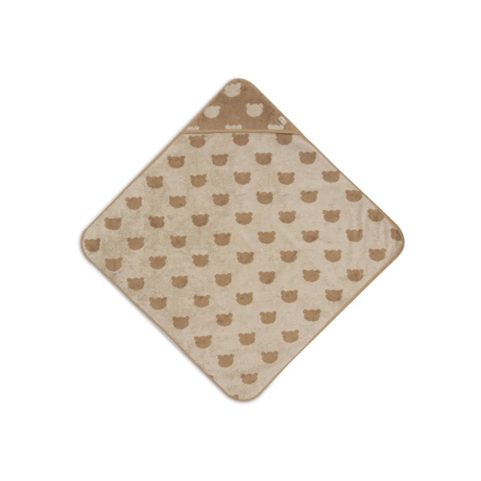 Cape de bain bébé éponge 75x75 cm jacquard teddy bear