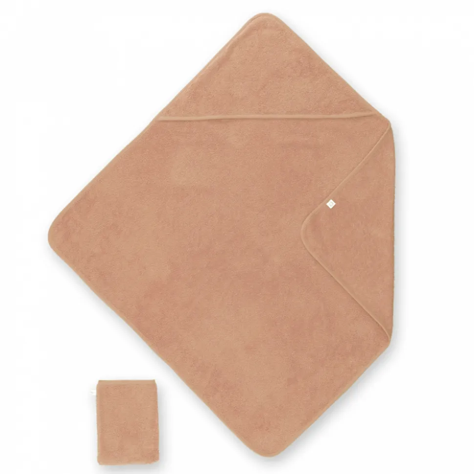 Cape de bain bébé 75x75 cm terry beige