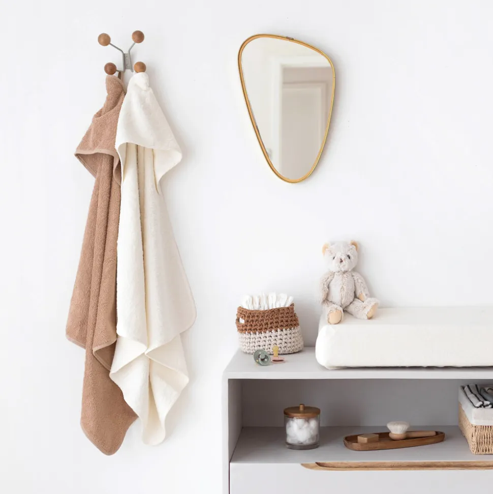 Cape de bain bébé 75x75 cm terry beige