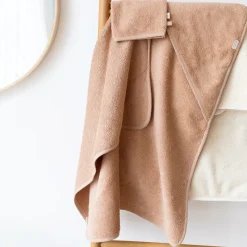 Cape de bain bébé 75x75 cm terry beige